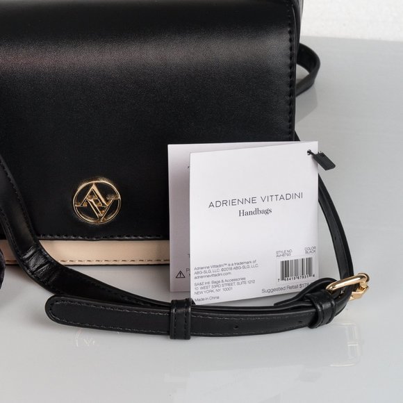 NWT Adrienne Vittadini Black Scarf Crossbody Bag - Picture 4 of 5